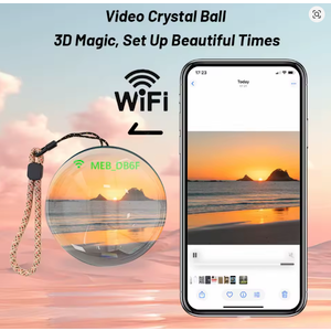 Upgrade custom crystal ball video player display screen, mobile WiFi transmission video electronic screen commemorative gift