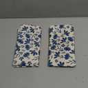 Blue Floral Pillow Covers 18x18 Set of 2 Vintage Rustic Old Style Cute Small Flower Blue Cream Print Decorative Outdoor Pillowcases Farmhouse Throw Cushion Case Decor for Couch Sofa Bed