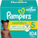Pampers Baby Diapers - Swaddlers - Size 5, 104 Count, Ultra Absorbent Disposable Infant Diaper