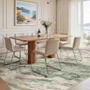 Area Rugs for Living Room: 9X12 Abstract Washable Rug Modern Neutral Large Soft Stain Resistant Non-Slip for Bedroom Dining Room Indoor Home Office Carpet - Green Brown