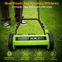 14-Inch 4-Blade Push Reel Lawn Mower, Manual Reel Push Mower, Walk-Behind Lawn Mowers, 5-Position Cutting Height Adjustment for Garden, Yard and Field, Suitable for 1-3 Inches of Grass
