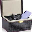 TICONN Faraday Box, Car Key Fob Protector, Carbon Fiber Signal Blocker for Keyless Fob, RFID Signal Blocking Pouch Cage