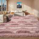 8x10 Feet Area Rugs for Living Room Bedroom,Pink and White Machine Washable Soft Fluffy Shaggy Indoor Rug, Floor Carpet for Girls Boys Kids, Dorms, Nursery Rooms, Home Decor Aesthetic