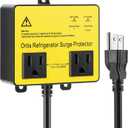 Refrigerator Surge Protector, Ortis Double Outlet Voltage Protector for Home Appliances with Time Delay, Protects Against Brownout, Spike, Instant Surge All Voltage Abnormalities, Yellow (1.5FT)
