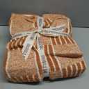 Snuggle Sac Checkered Orange Throw Blanket for Fall,Super Soft Reversible Cozy Warm Blanket for Couch Sofa Bedroom,Cute Lightweight Striped Throws for Women,Heather Orange,60x80 inches