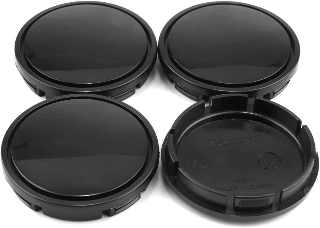 2.2Inch 56MM Wheel Center Cap for 1998-2022 VW Beetle Jetta Golf R32 GTI Rabbit Rim Hubcap, PN: 1J0601171XRW, 4 pcs, Black
