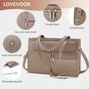 Laptop Bag for Women Leather Laptop Tote Bag Large Computer Bag Waterproof Business Office Work Bag