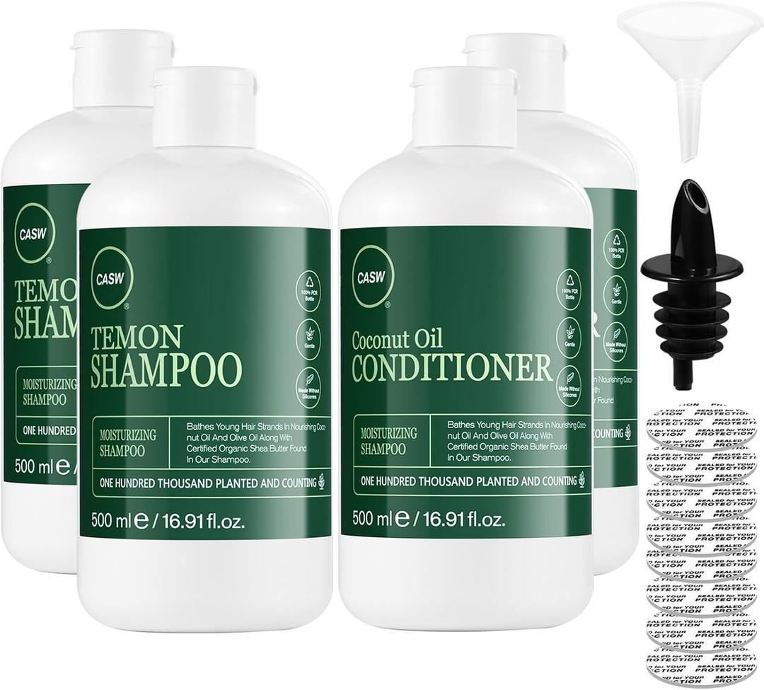 Empty Shampoo Containers Bottles for Travel- Leak-Proof, 64oz - Empty Conditioner Bottles Reusable Funnels(Style 1)