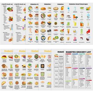 12-Piece Diabetes Food List,8 x 11 Inch Low-Carb Foods Canvas, Healthy Diet Plan for Blood Sugar Control, Diabetic Snacks Chart Information Diet Plan for Kitchen Restaurant Office
