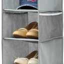 Hanging Shoe Organizer for Closet with Side Mesh PocketsHat Racks for Baseball CapsShoe and Hat Holder & Storage8-ShelfGray1 Pack