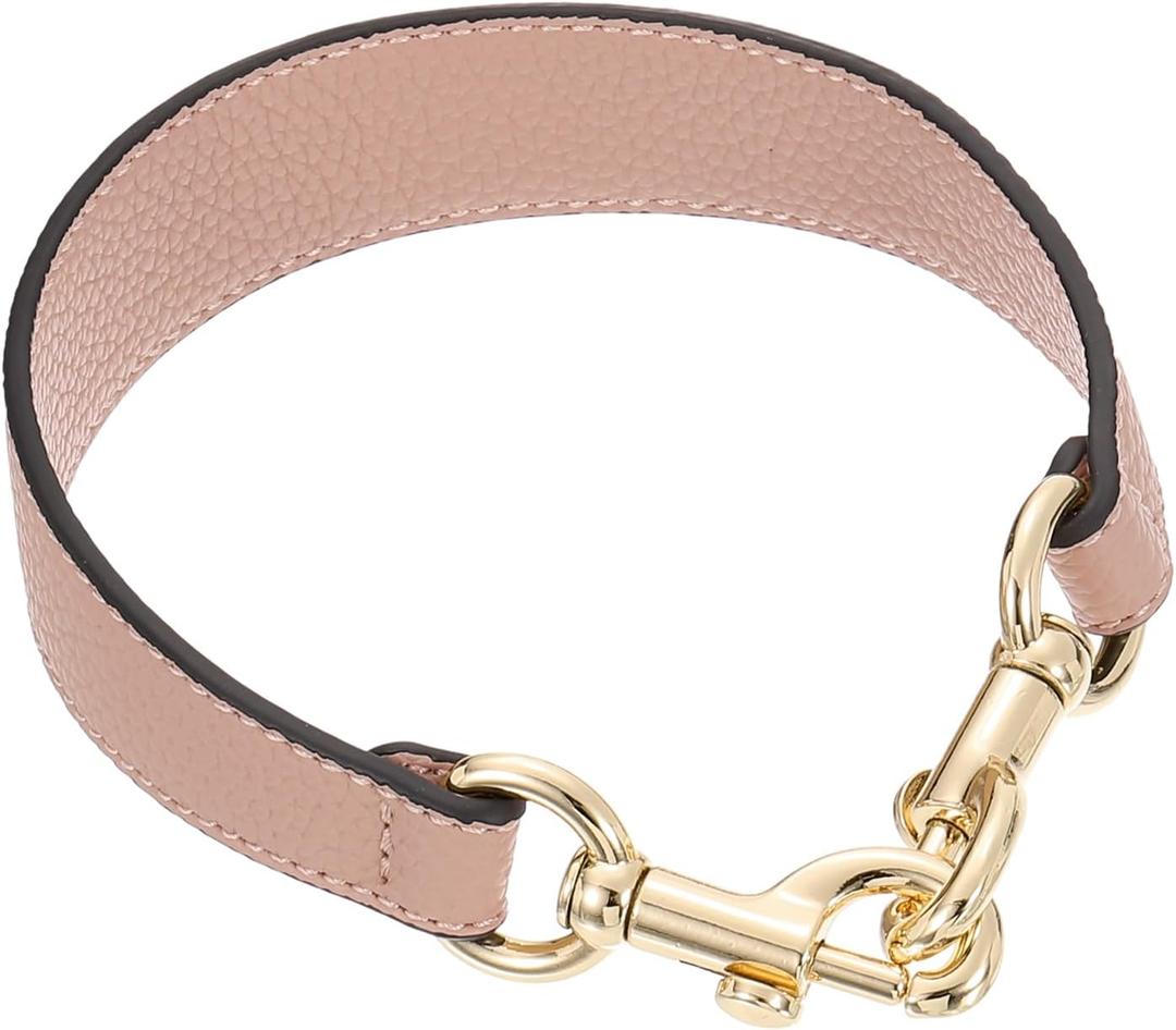 uxcell 14.17 Inch PU Leather Short Bag Strap with Clasp, Purse Handles Handbags Replacement Straps for Clutch Bag Underarm Bags, Pink, Gold Buckle