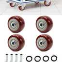 2.5 Inch Caster Wheels Heavy Duty Lockable Bearing Plate 4 PCS Shelf Replacement for Platform Trucks Cart Furniture Workbench up to 220LBS/100KG