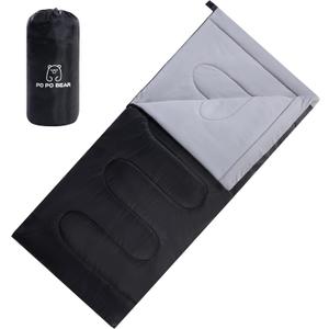 PO PO BEAR Zero Degree Sleeping Bag for Adults 100% Cotton Flannel Tall and Big (84" x 40" Right Zip)