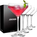 JEKOSEN Crystal Martini Cocktail Glasses 11 Ounce Set of 4 With Premium Gift Box Premium Strong Lead-Free Clear