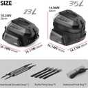 Rhinowalk Motorcycle Tail Bag Travel Luggage Expandable Motorcycle Helmet Bag 23L-35L Waterproof All Weather/Trunk/Rack Bag with Sissy Bar Straps-Matt Black New Upgrade