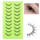 outopen 10 Pairs Manga Lashes with Clear Band Japanese Anime Cosplay Eyelashes Asian False Eyelashes Natural Look Like Individual Clusters(Anime Lashes 9-12MM)