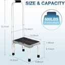 HBTower Aluminum Step Stool with Handle for Elderly, Lightweight Step Stools for Adults Seniors with Non-Slip Rubber Feet, Stepping Stools for Bedroom Kitchen Bathroom, Bed Steps for High Beds