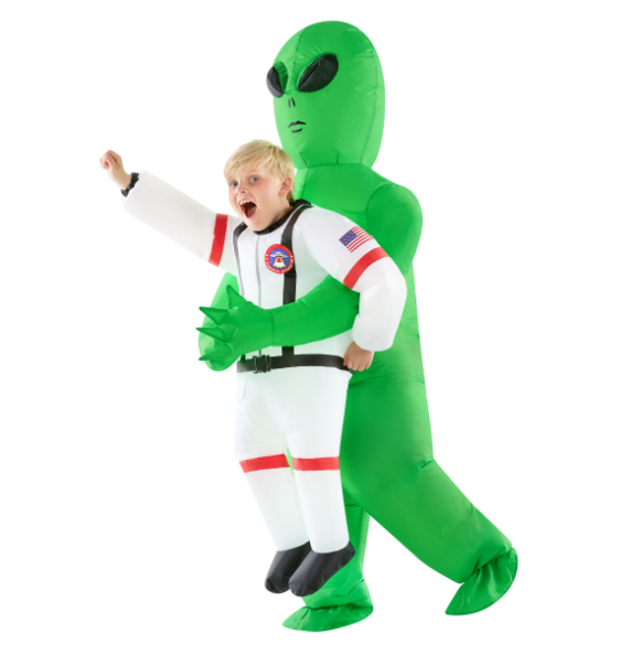Morph Kids Astronaut Inflatable Alien Costume, Blow Up Alien Outfit, Aliens Blow Up Costume Kids, Inflatable Costumes
