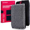 Caveem Exfoliating Body Scrubber, Large Bath and Body Scrub Buffer, Dual Texture Body Exfoliator for Remove Dead Skin, Soft and Rough Lightweight Square Sponge for Shower (2 Pack)