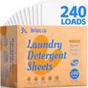 BellaLuce Laundry Detergent Sheets - Laundry Sheets, 240 Loads, Eco-Friendly, Plastic-Free, Fresh Linen Scent, Space Saving, Fast Dissolve & Hypoallergenic, Laundry Detergent for Home,Dorms,Essentials (240 Count (Pack of 1)