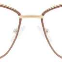 TIJN Stylish Cateye Metal Blue Light Blocking Glasses Lightweight Eyeglasses for Women Men(Ginevra) (Khaki)