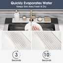 Quick Drying Stone Faucet Mat for Kitchen Sink - Diatomite Sink Mat Absorbing Stone Tray for Bathroom Counter, Sink Faucet Splash Guard Water Protector Matt for Kitchen Counter(White, 14" x 3.9")