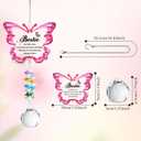 Butterfly Crystal Suncatcher Gifts for Best Friend, Bestie Birthday Gifts for Women Female, Friendship Suncatcher for Windows Hanging, Crystal Sun Catchers Indoor Window Decor (Pink)