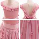 Flower Girls Formal Tulle Dress Princess Pageant Birthday Party Wedding Bridesmaid Ball Gown Long Dance Dresses (Pink), 7-8Yeasrs