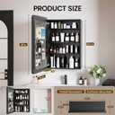 Medicine Cabinet with Mirror, 20x30 Inch Aluminum Bathroom Cabinet with Adjustable Shelves, Built-in Makeup Storage, Recessed or Surface Mount, Soft Close Hinges, Matte Black