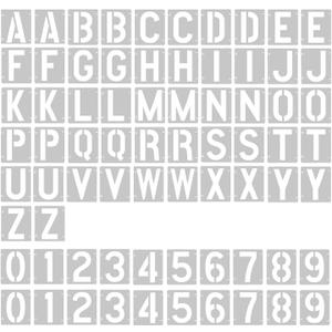 2 Pack  2 Inch Letter Stencils Set, 72 Reusable Stencils for Painting On Wood, Metal, Walls, Fabric, Rocks with Interlocking, Perfect for Banners, Sign Making & DIY Art (2 inch)
