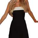 GORGLITTER Women's Strapless Tube Mini Dress Graduation Summer Party Prom Formal Cocktail Elegant Backless Sundresses Black Small