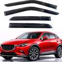 KPY Rain Guards Fit for 2016-2021 Mazda CX-3, Out-Channel Window Visors Vent Wind Deflectors 4PC, Car Accessories for 16-21 Mazda CX3