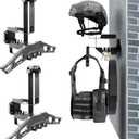 Helmet Wall Mount Motorcycle Helmet Holder Rack with Carbon Fiber Texture Hanger, Heavy-Duty 88lbs Load Capacity Helmet Stand for Motorcycle, Sports, Police, Military, Safety Equipment (2Pack, Black)