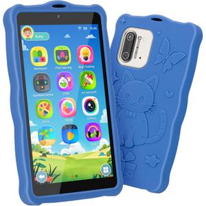 5.50" Touchscreen Kids Toys Smart Phone, Kids Phone with Games & Dual Camera, Toddler Toys Phone, Boys and Girls Learning Toy Phone for 3-9 Years Old (Blue)