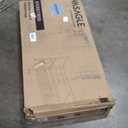 VASAGLE Kitchen Island with 3 Shelves, 47.2 Inches Width Kitchen Shelf with Large Worktop, Stable Steel Structure, Industrial, Easy to Assemble, Oak Color and White UKKI001W09