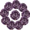 IPOPU Vintage Purple Hydrangea Large Silk Flowers 10pcs Hydrangea Artificial Flowers Purple Fake Flowers for Vintage Wedding Decoration Silk Flower Baby Shower Centerpieces