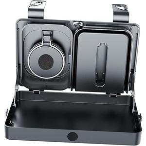 Car Seat Tray, Car Back Seat Organizer, Car Food Tray Table for Eating, Backseat Cup Holder, Headrest Food Tray for Car, Multifunctional Adjustable Travel Tray with Tissue Box
