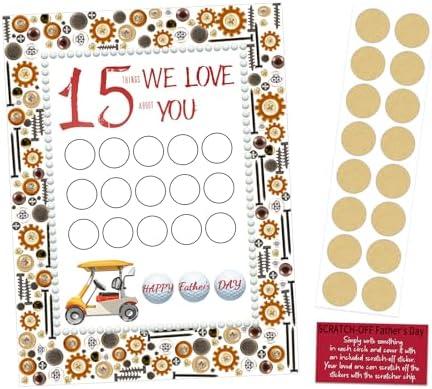 4 Pack JoyJive Father's Day 15 Things We Love About You Scratch Off Cards, Father's Day Advent Calendar Personalized Gift for Him, Husband, Brother, Son, Grandad, 