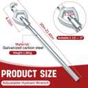 Tandefio 1 Pcs Fire Hydrant Wrench Adjustable, 1-1/2 to 3 20 Inch Multifunctional Hydrant Wrench for Tightening Fire Nuts Tightening Water Pipes, 3 Position Adjustable Nuts 1-1/2 to 3