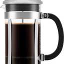Bodum 34oz Chambord French Press Coffee Maker, High-Heat Borosilicate Glass, Polished Stainless Steel  Made in Portugal