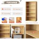 NELYE Basic Open Shelf Bookcase - 4-Tier Wooden Cube Storage Shelves Split Bookshelf, White