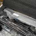 Universal TV Stand Tabletop TV Mount with Power Outlet for 50-90 Inch OLED LED Monitors, 9 Levels Height Adjustment, Ambient Lighting on The Bottom Holds up to 150lbs, Black 600x400mm