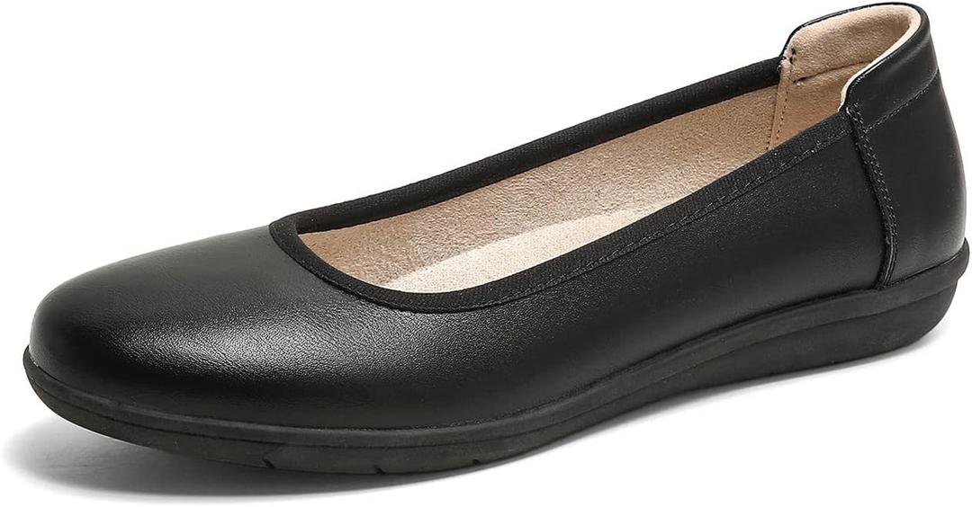 Ballet Flats Shoes for Women Dressy Casual Comfortable Lightweight Dress Shoes for Women Slip On Women's Flats Work Office (6, Black)