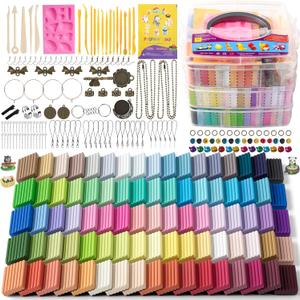 Aestd-ST Polymer Clay Kits, 85 Colors Oven Bake Modeling Clay for Kids, Non-Sticky Molding Clay with Sculpting Tools and DIY Accessories, Holiday Gift for Children and Artists. (85 Colors)