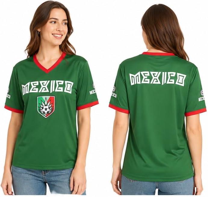 Unisex Fan Jersey 2026 International Soccer World Football Event T-Shirt Casual Streetwear Argentina Brazil Canada USA Mexico (Green, M)