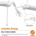 4FT Linkable LED Shop Light for Garages, 42W 4800LM 5000K Daylight Led Shop Lights, Ceiling Light with Pull Chain (ON/Off), Linear Worklight Fixture with Plug, 2 Pack