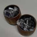 Charred Wooden Bourbon Drinking Glass Set,11oz Handcrafted Premium Acacia Whiskey Tumbler, 2 Stones & 1 Ice Ball Molds,Charred Old Fashioned Glass,Unique Bourbon Gifts for Men