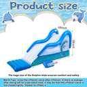 Seenelling 125 Inch Giant Extended Inflatable Dolphin Pool Slide, Large Inflatable Water Slide Outdoor Water Play Summer Swimming Pool Play Game Toy for Adults