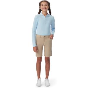 French Toast Women's Teen and Juniors' Stretch Twill Bermuda Shorts (14, Khaki)