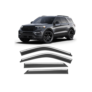 Shatterproof Taped-On Window Deflectors for Ford Explorer 2020-2025, Rain Guards, Window Visors for Car, Vent Deflector, 4pcs